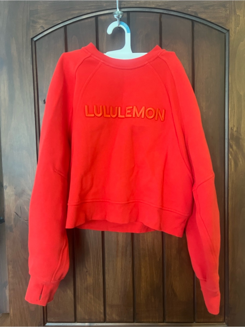 lululemon athletica Women's Bright Red Embroidered Logo Crew Sweatshirt